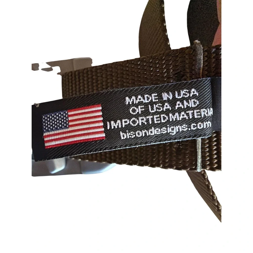 Bison Designs Web Belt Brown Tactical Large Aluminum Buckle Made in USA Outdoor